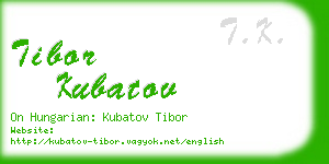 tibor kubatov business card